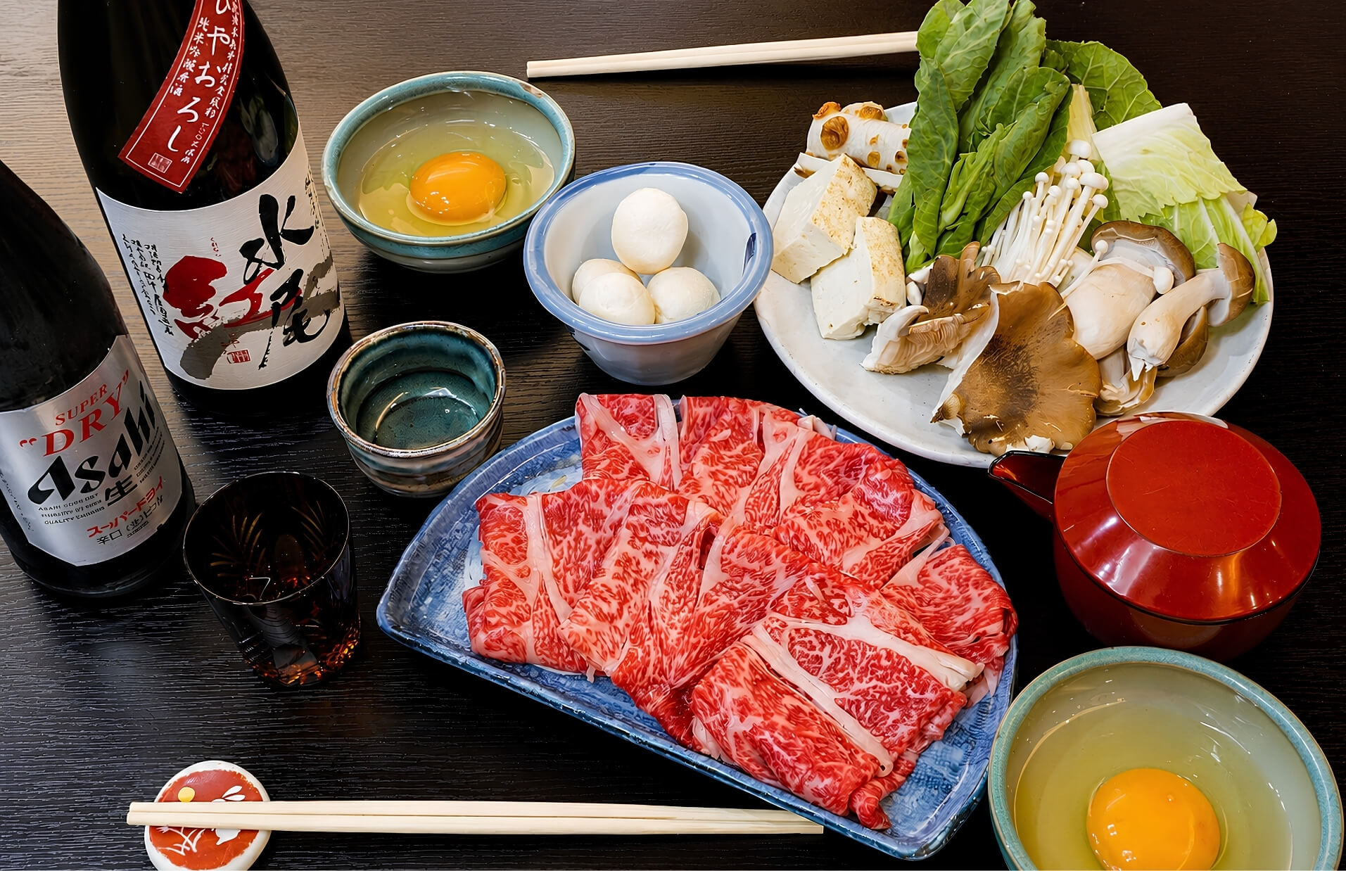 Shinshu beef sukiyaki dinner