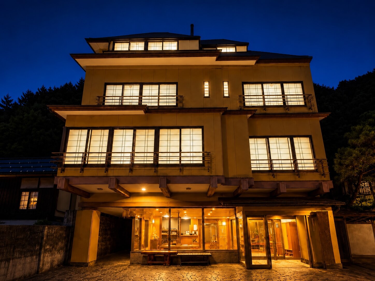 月見の湯山一屋の外観 月見の湯 山一屋 信州 渋温泉の旅館